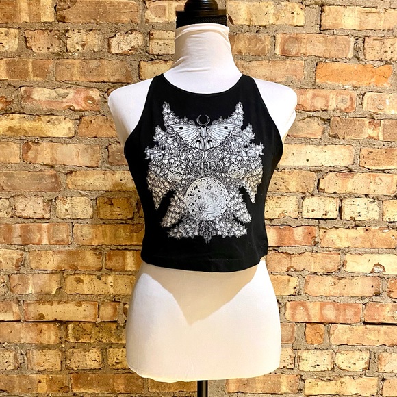 American Apparel Tops - Witchy Moth Crop Tank